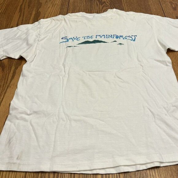 1989 Single Stitch Grateful Dead Rainforest White Vintage tee hanes tag Large - Picture 5 of 8